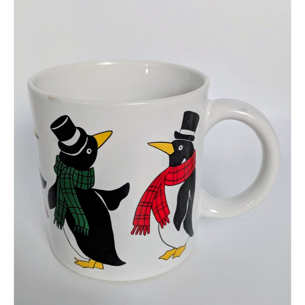 Vintage Penguin Holiday Mug Set Japan 1980's - Picture 3 of 10